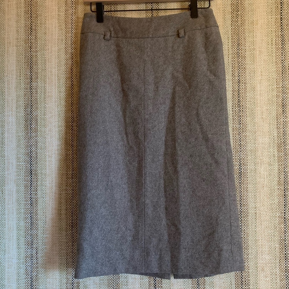 Ann Taylor Wool Long Skirt Women Size 2 Brown Pencil Formal Wear Clothing